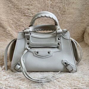 Balenciaga White Leather Mini Neo Classic Sling Bag